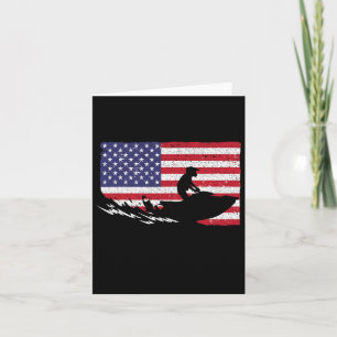 Cartão Cool Jet Ski For Men Women Skiers USA Flag America