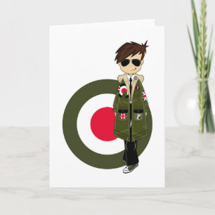 Cartão Cool Mod in Parka and Sunglasses