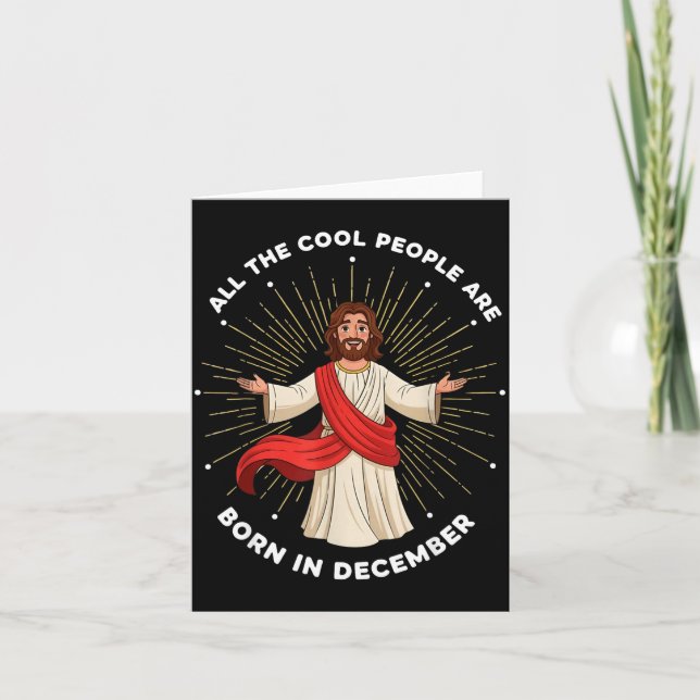 Cartão Cool People Are Born In December Christian Christm (Frente)