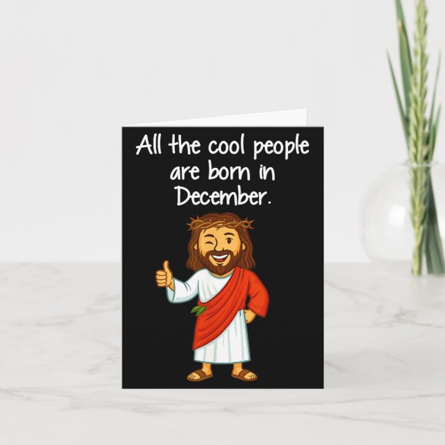 Cartão Cool People Are Born In December Christian Xmas Bi (Frente)