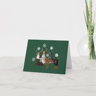 Cartão Coonhound Antlers Verde