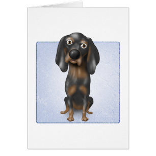Cartão Coonhound (preto e Tan)