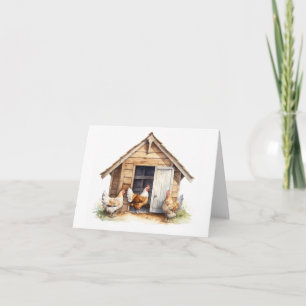 Cartão Coop de frango antigo com VAZIO de frango