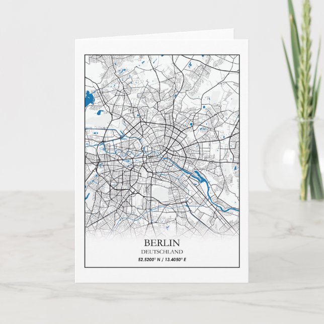 Cartão Coordenadas do Mapa da Cidade da Alemanha, Alemanh (Frente)