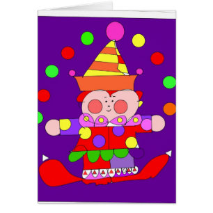 Cartão cópia do ilustrador do palhaço 300dpi