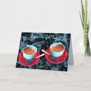 Cartão Copo Colorido de Espresso e Fotografia de Saucer