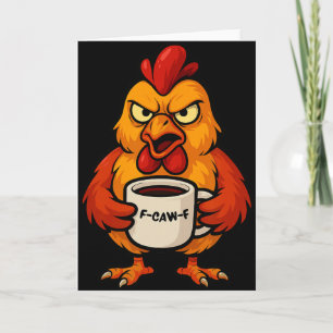 Cartão Copo de café F-caw-f Galo engraçado Galinha Galo C