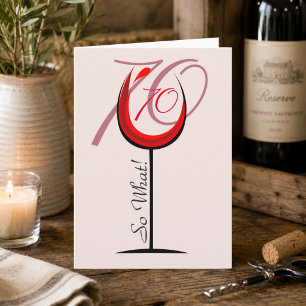 Cartão Copo de Vinho Tinto Engraçado Positivo Aniversário