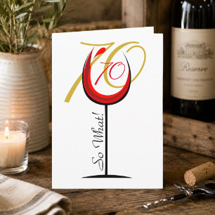 Cartão Copo de Vinho Tinto Engraçado Positivo Aniversário