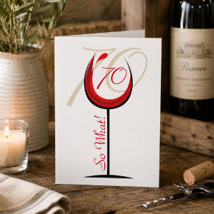 Cartão Copo de Vinho Tinto Engraçado Positivo Aniversário