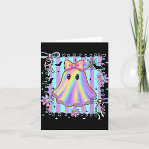Cartão Coquete Colorida Chique Laço Fantasma Boo Garota A
