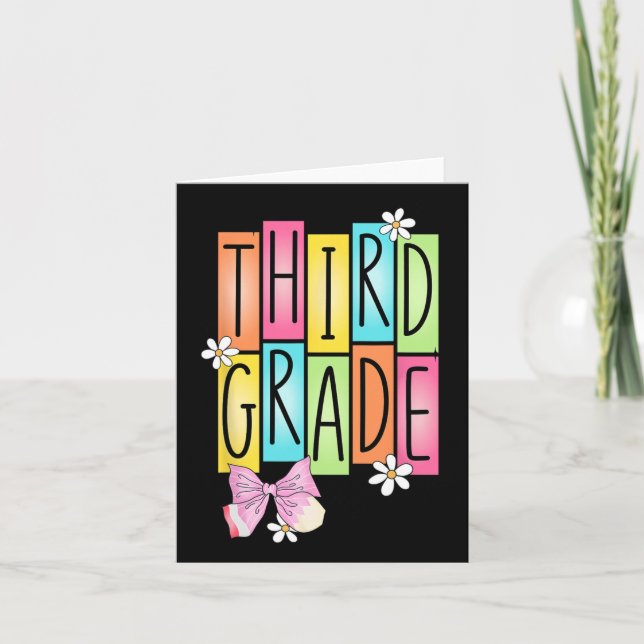 Cartão Coquete Retro Da Equipe Do Terceiro Grau De Volta  (Frente)