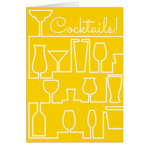 Cartão Coquetel amarelo