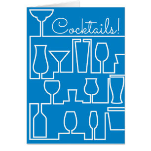 Cartão Coquetel azul