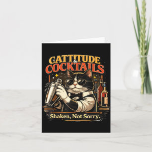 Cartão Coquetel de Gato - Barman Engraçado
