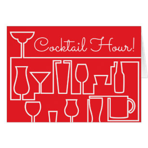 Cartão Coquetel vermelho
