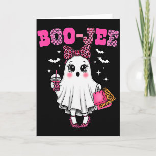 Cartão Coquette Leopardo Fantasma Café Boo-jee Halloween