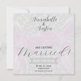 Cartão Coquette Rosa Transparente com Laços para S