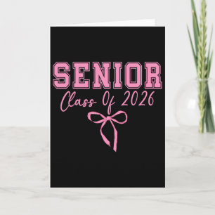 Cartão Coquette Senior 2026 Turma De 2026 Laço Rosa Gradu
