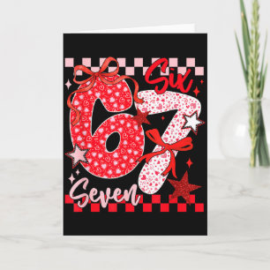 Cartão Coquette Valentine 67 Six Seven Preppy Coração Laç