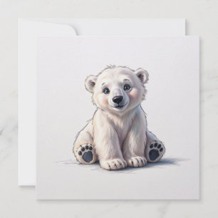 Cartão Cor d'água do Cubo do Urso Polar Cubo