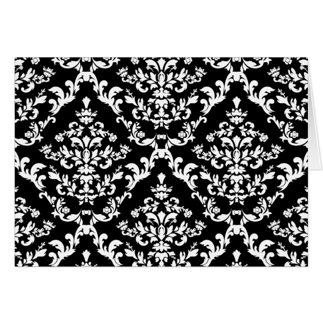 Cartão Cor damasco preto e branco (Frente Horizontal)
