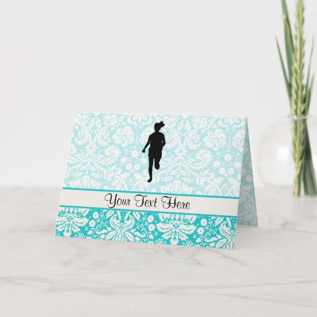 Cartão Cor damasco; Rapariga Correndo (Frente)