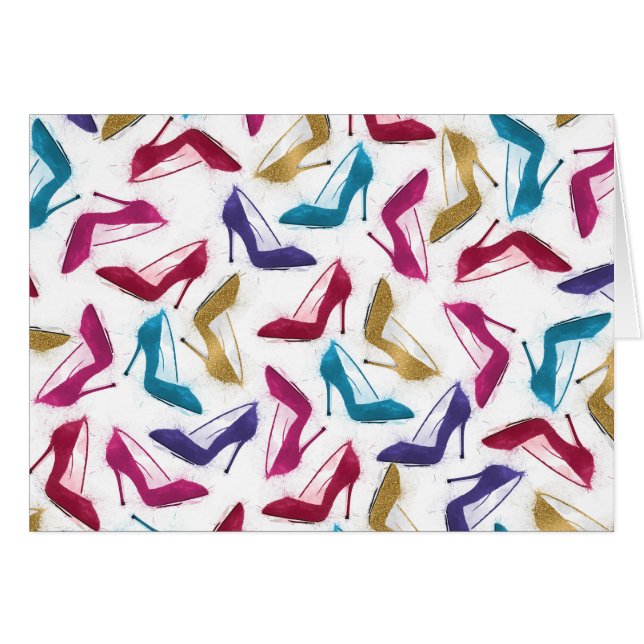 Cartão Cor de Água de Altos Cores Dourados Modernos (Frente horizontal)