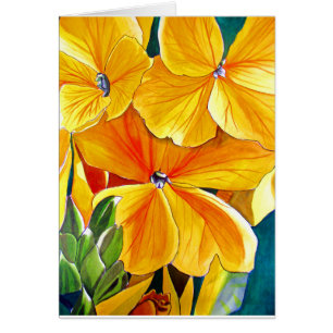 Cartão Cor de água original de wallflower art
