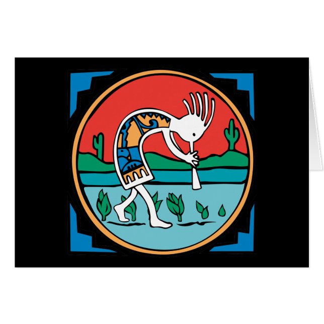 Cartão Cor de Kokopelli (Frente Horizontal)