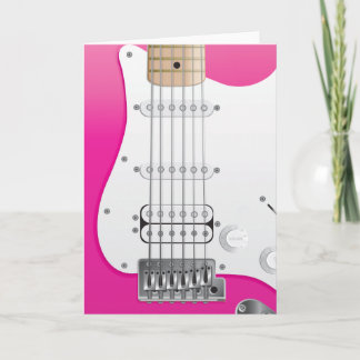 Cartão cor-de-rosa da guitarra elétrica