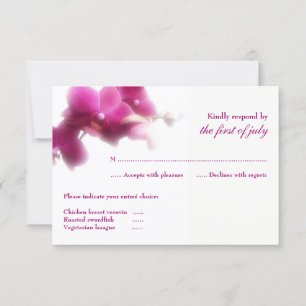 Cartão cor-de-rosa da orquídea RSVP