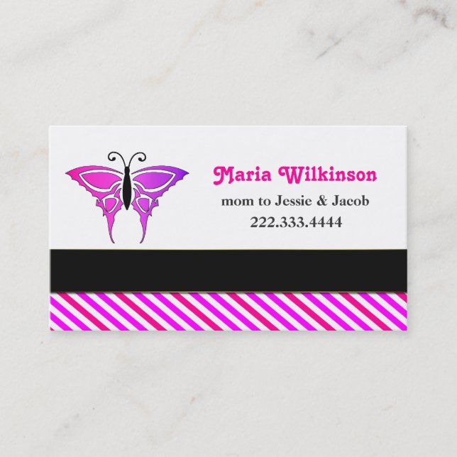 Cartão cor-de-rosa das mamães de Burtterfly (Frente)