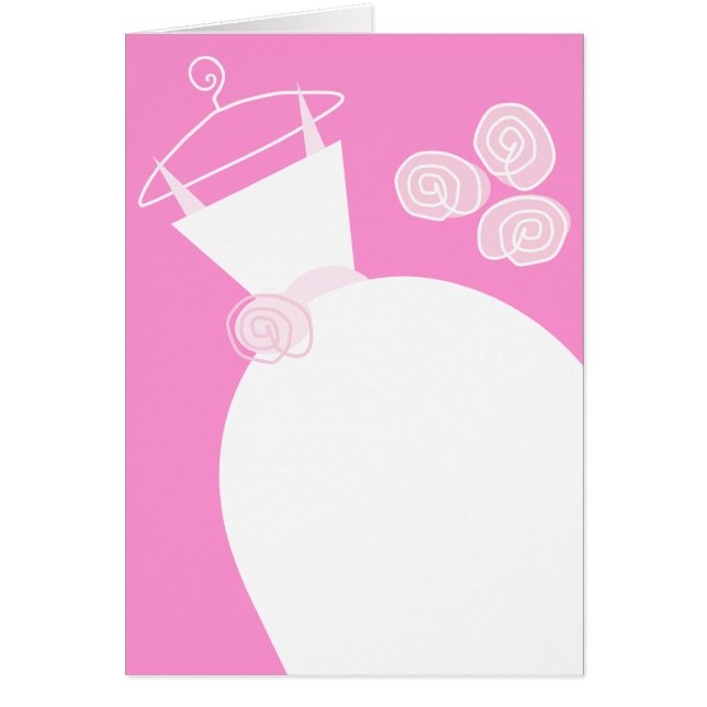 Cartão Cor de Rosa de Casamento vertical (Frente)