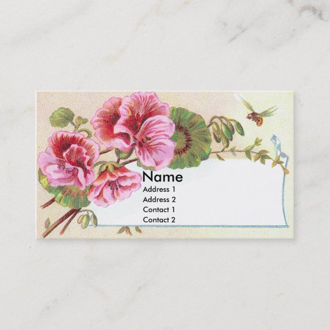 Cartão cor-de-rosa do comércio do Victorian dos (Frente)