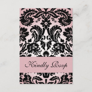 Cartão cor-de-rosa do damasco RSVP para o convite