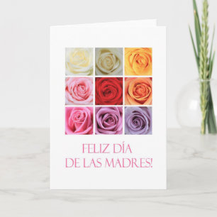 Cartão cor-de-rosa do dia das mães espanhol