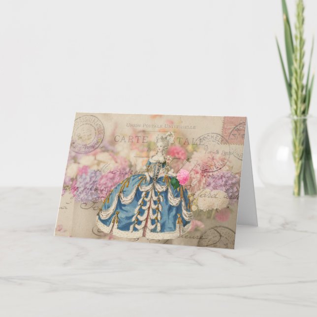 Cartão cor-de-rosa do Hydrangea de Redoute (Frente)