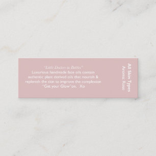 Cartão cor-de-rosa do ingrediente