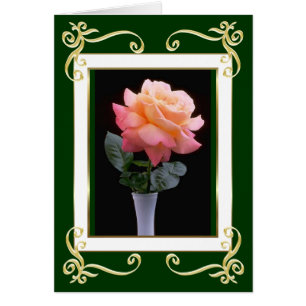 Cartão cor-de-rosa do quadro Dourado