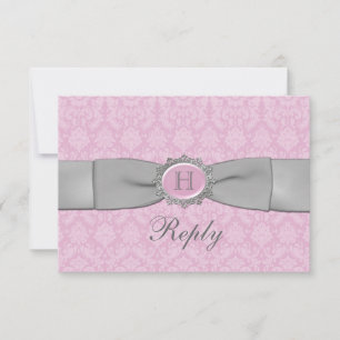 Cartão cor-de-rosa e cinzento do vintage do