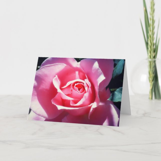 Cartão cor-de-rosa elegante dos namorados dos (Frente)