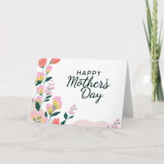 Cartão Cor-de-rosa Feliz dia de as mães cor-de-laranja am