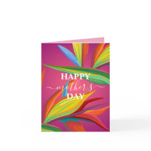 Cartão cor-de-rosa tropical com dia de as mães