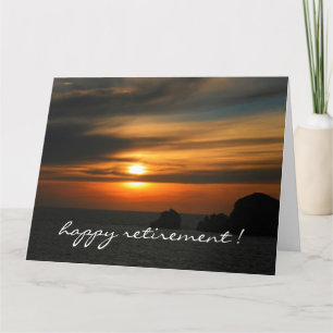 Cartão cor do pôr do sol aposentada grande