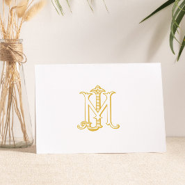 Cartão COR EDITÁVEL JM Monograma MJ Monograma Notecard