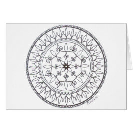 Cartão Cor tirada mão no design da mandala