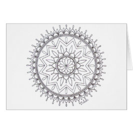 Cartão Cor tirada mão no design da mandala