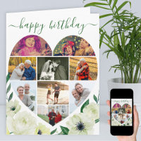 Coração 9 Foto Colagem Branca Rosa Feliz Aniversár