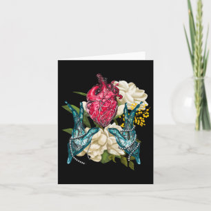 Cartão Coração Anatômico E Flores Doutor Valentim 